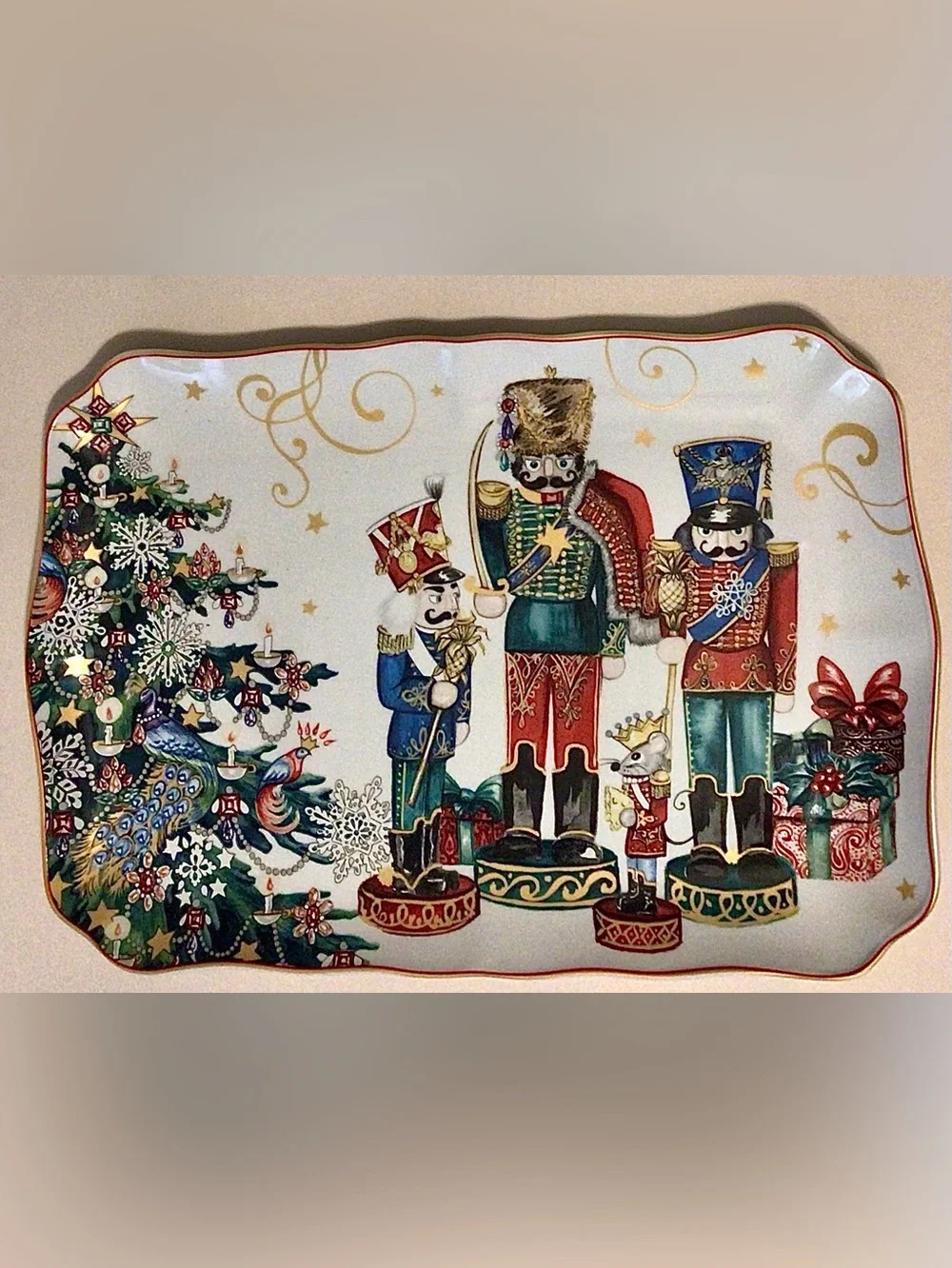 Williams Sonoma Twas The Night Before Christmas Nutcracker Platter 18x12.5 Heavy